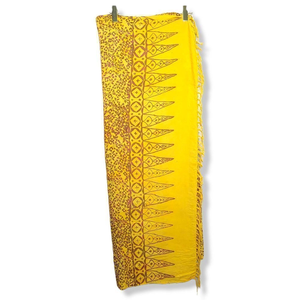Bali Imports Geometric Fringe Wrap Rayon Scarf Yellow